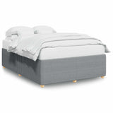 Bed Frame without Mattress Light Gray Queen Fabric