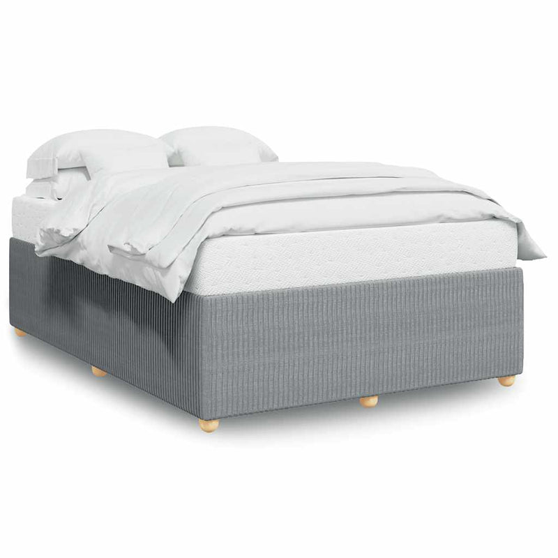 Bed Frame without Mattress Light Gray Queen Fabric