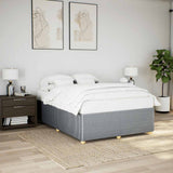 Bed Frame without Mattress Light Gray Queen Fabric