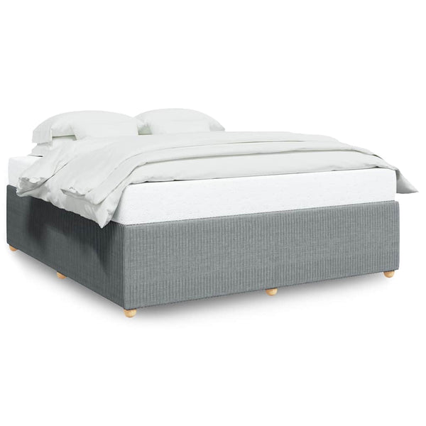 Bed Frame without Mattress Light Gray California King Fabric