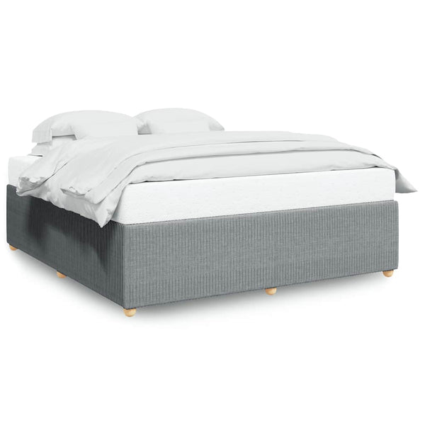 Bed Frame without Mattress Light Gray King Fabric