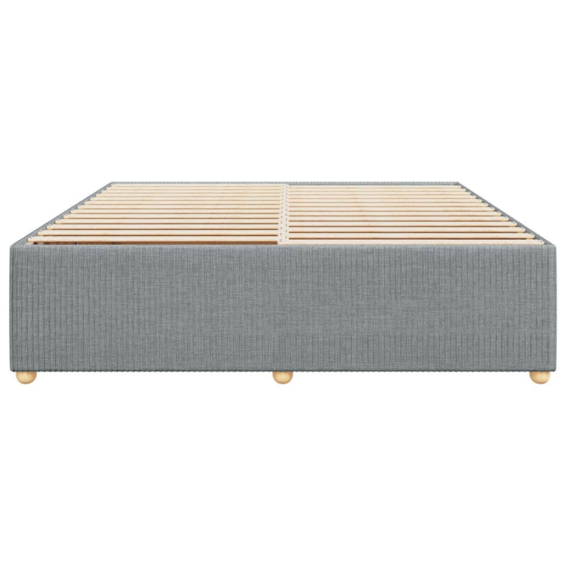 Bed Frame without Mattress Light Gray King Fabric