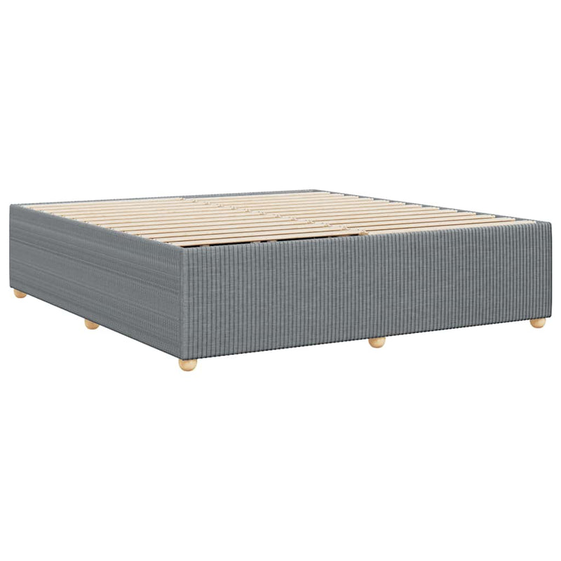 Bed Frame without Mattress Light Gray King Fabric