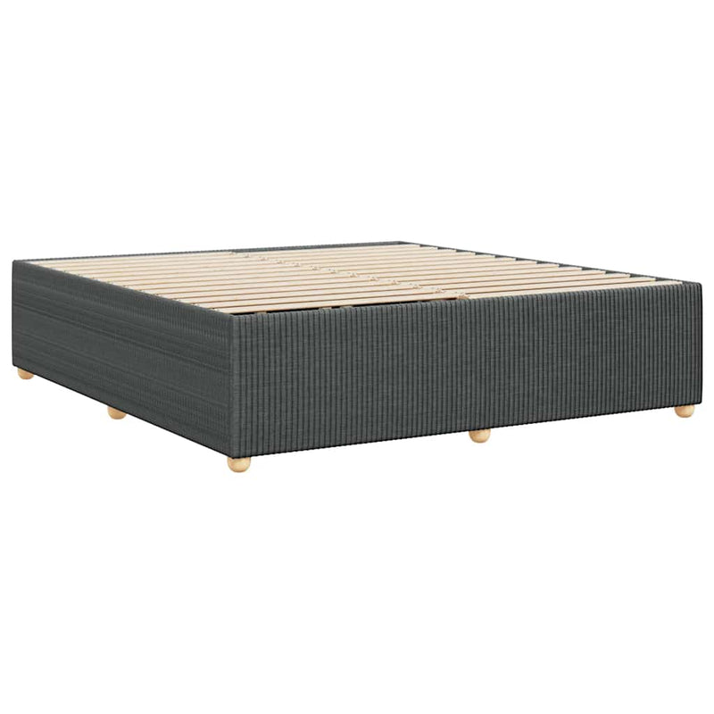 Bed Frame without Mattress Dark Gray King Fabric