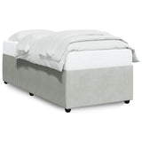 Bed Frame without Mattress Light Gray Twin Velvet