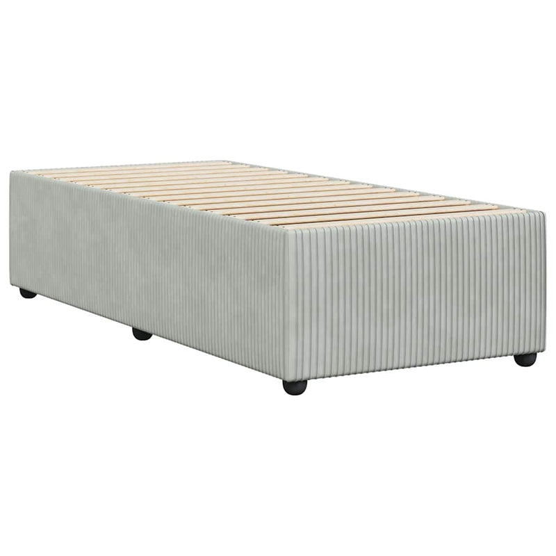 Bed Frame without Mattress Light Gray Twin Velvet