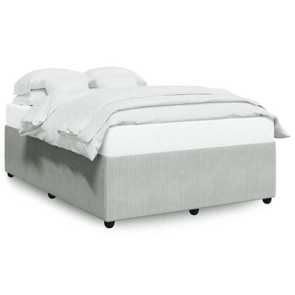 Bed Frame without Mattress Light Gray Full Velvet