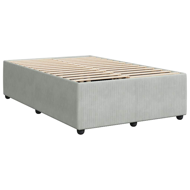 Bed Frame without Mattress Light Gray Full Velvet