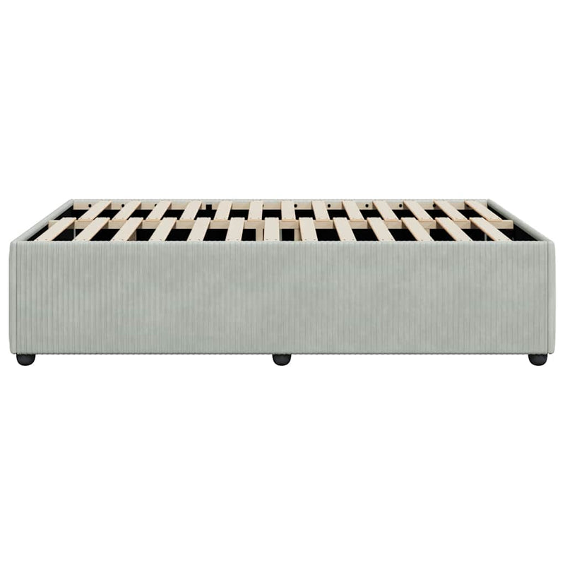 Bed Frame without Mattress Light Gray Full Velvet