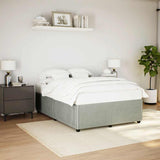 Bed Frame without Mattress Light Gray Full Velvet