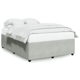 Bed Frame without Mattress Light Gray Queen Velvet