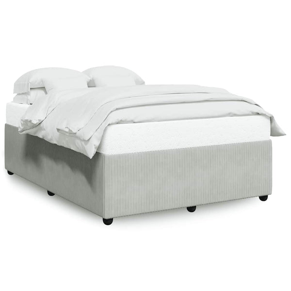 Bed Frame without Mattress Light Gray Queen Velvet