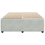 Bed Frame without Mattress Light Gray Queen Velvet