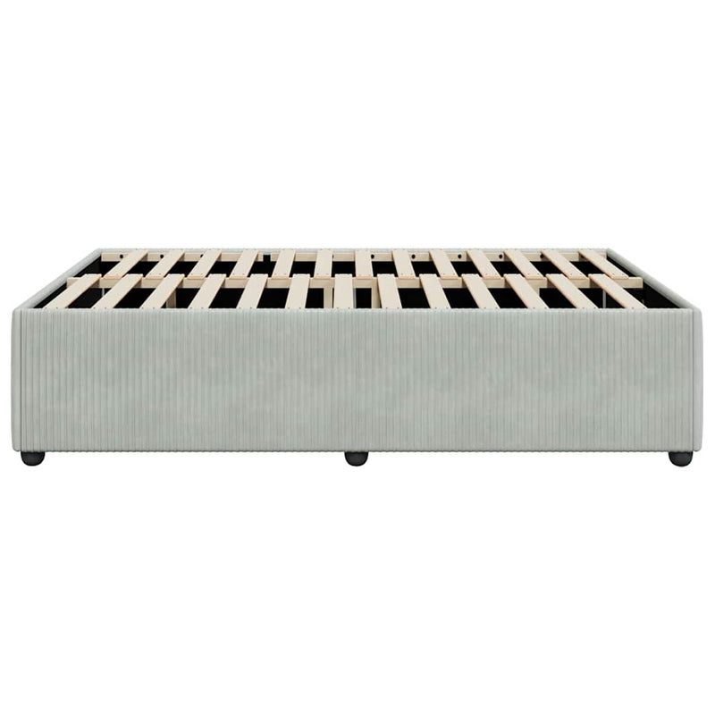 Bed Frame without Mattress Light Gray Queen Velvet