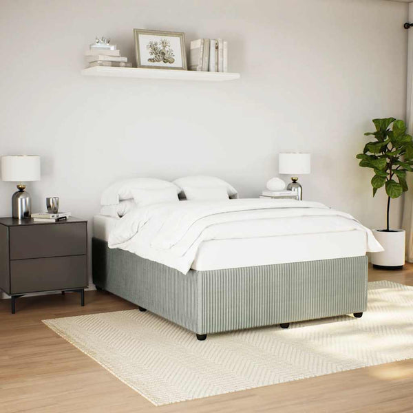 Bed Frame without Mattress Light Gray Queen Velvet