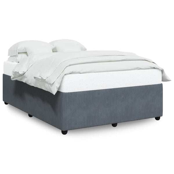 Bed Frame without Mattress Dark Gray Queen Velvet