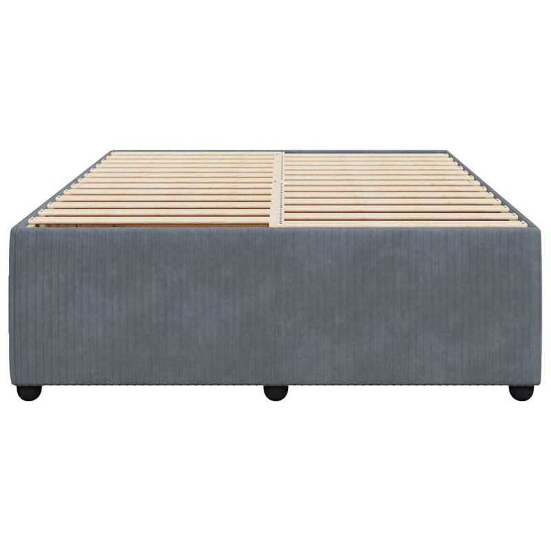 Bed Frame without Mattress Dark Gray Queen Velvet