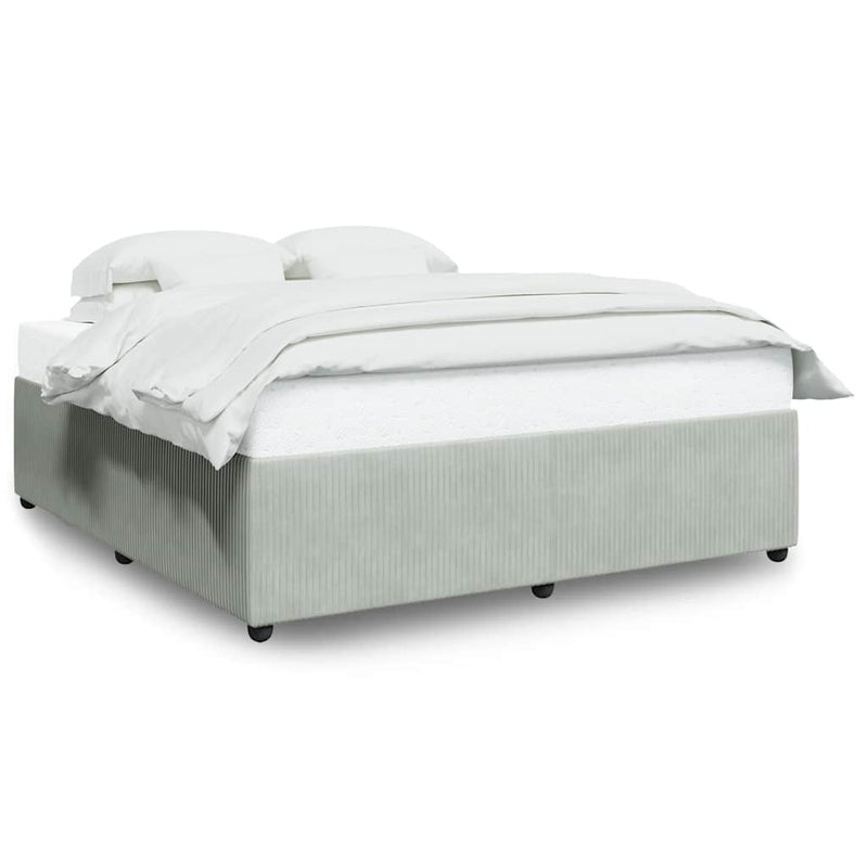 Bed Frame without Mattress Light Gray California King Velvet