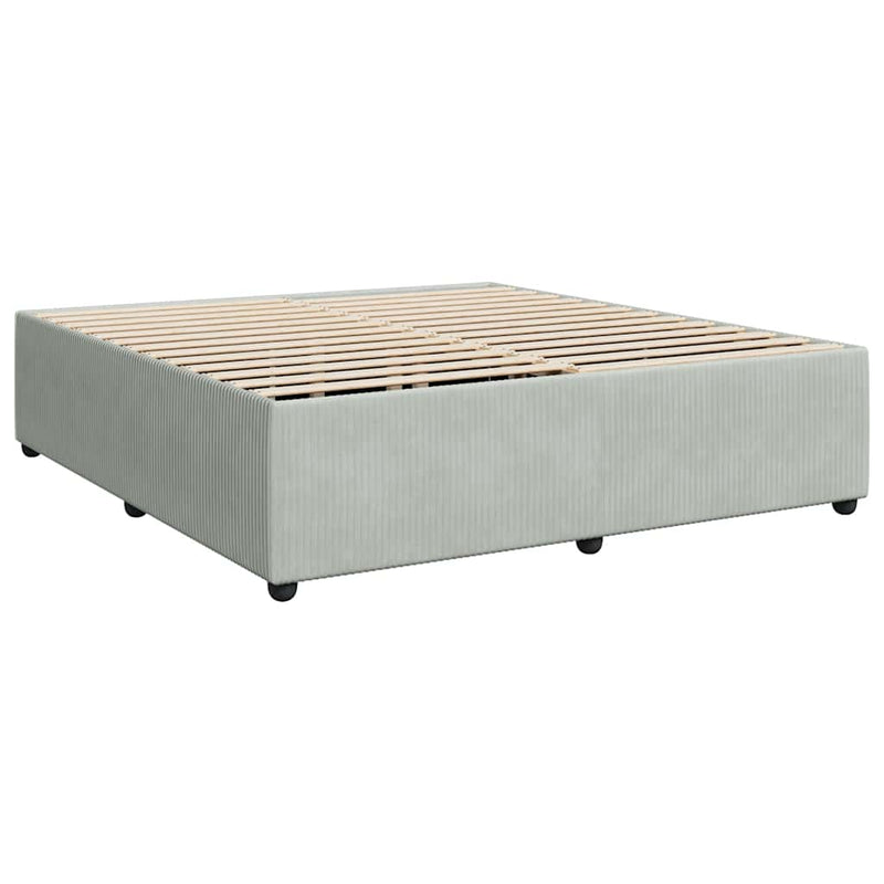 Bed Frame without Mattress Light Gray California King Velvet