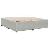 Bed Frame without Mattress Light Gray California King Velvet