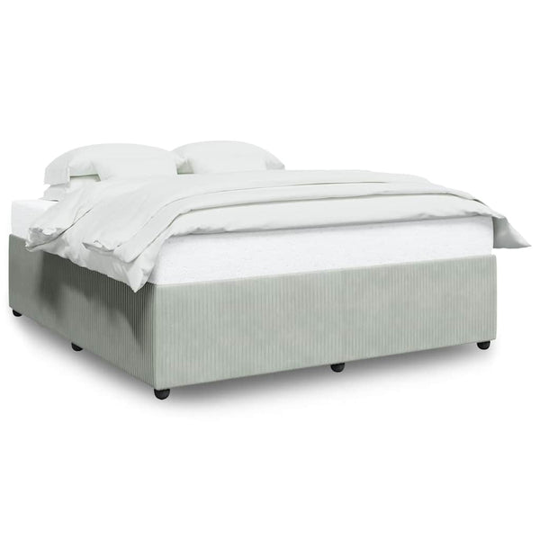 Bed Frame without Mattress Light Gray King Velvet