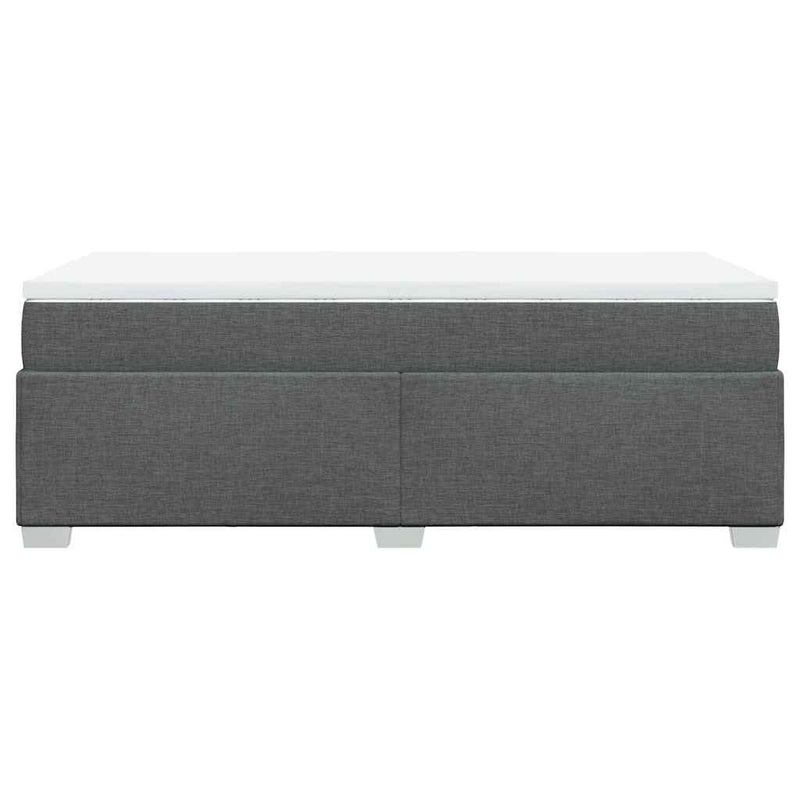 Box Spring Bed with Mattress Dark Gray Twin XL Fabric