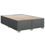 Box Spring Bed with Mattress Dark Gray Full Fabric