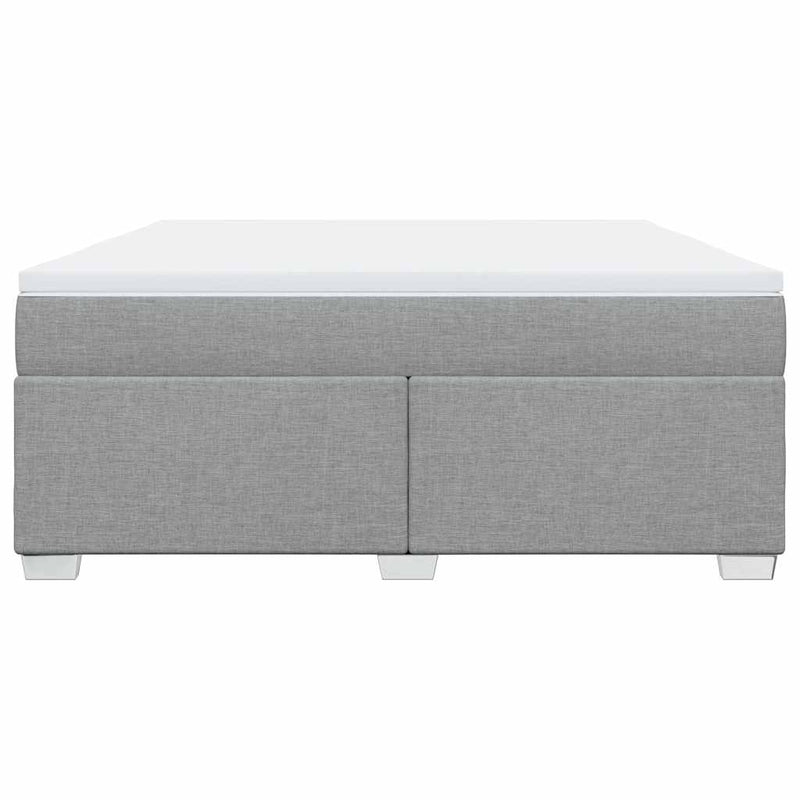 Box Spring Bed with Mattress Light Gray California King Fabric