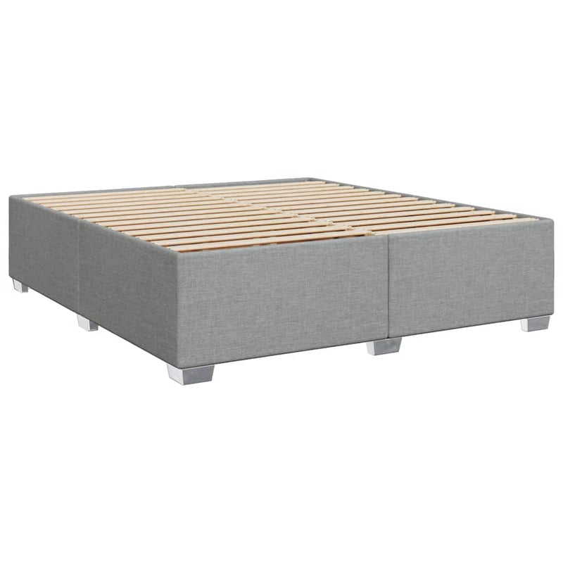 Box Spring Bed with Mattress Light Gray California King Fabric