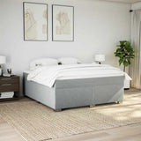 Box Spring Bed with Mattress Light Gray California King Fabric