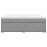 Box Spring Bed with Mattress Light Gray King Fabric