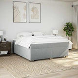 Box Spring Bed with Mattress Light Gray King Fabric