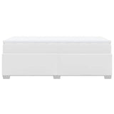 Box Spring Bed with Mattress White Twin Faux Leather