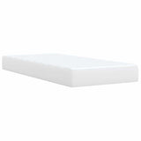 Box Spring Bed with Mattress White Twin XL Faux Leather