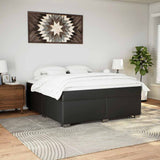 Box Spring Bed with Mattress Black California King Faux Leather