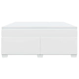 Box Spring Bed with Mattress White California King Faux Leather