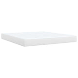 Box Spring Bed with Mattress White California King Faux Leather