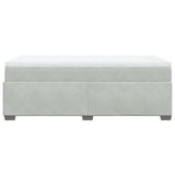 Box Spring Bed with Mattress Light Gray Twin Velvet