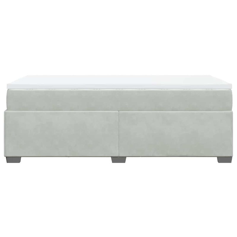 Box Spring Bed with Mattress Light Gray Twin Velvet