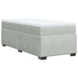 Box Spring Bed with Mattress Light Gray Twin Velvet