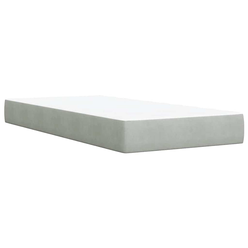 Box Spring Bed with Mattress Light Gray Twin XL Velvet