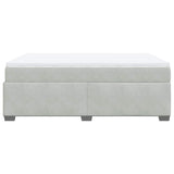 Box Spring Bed with Mattress Light Gray Full Velvet