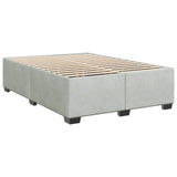 Box Spring Bed with Mattress Light Gray Full Velvet