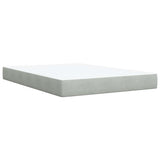 Box Spring Bed with Mattress Light Gray Full Velvet