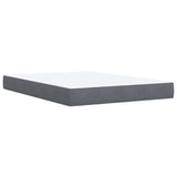 Box Spring Bed with Mattress Light Gray Queen Velvet