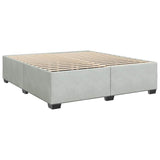 Box Spring Bed with Mattress Light Gray California King Velvet