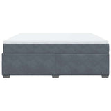 Box Spring Bed with Mattress Dark Gray California King Velvet