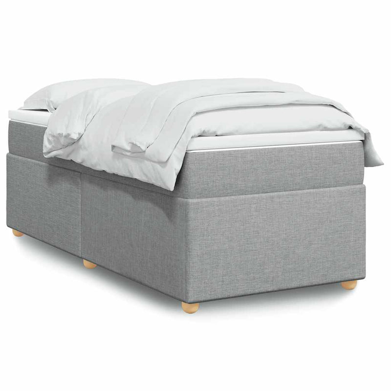 Box Spring Bed with Mattress Light Gray Twin XL Fabric