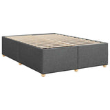 Box Spring Bed with Mattress Dark Gray Full Fabric