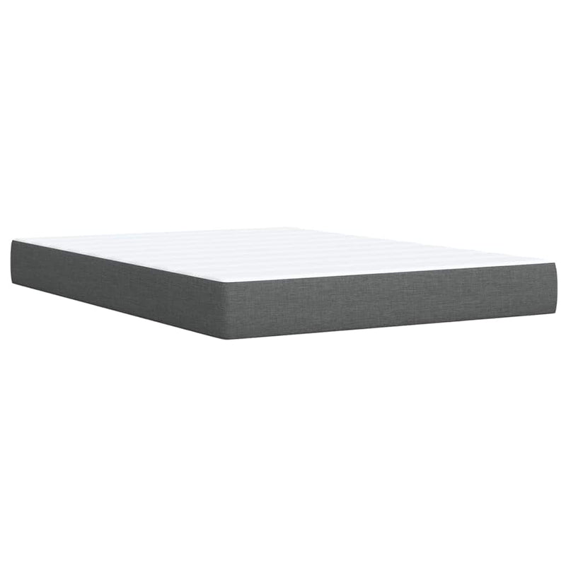 Box Spring Bed with Mattress Dark Gray Full Fabric